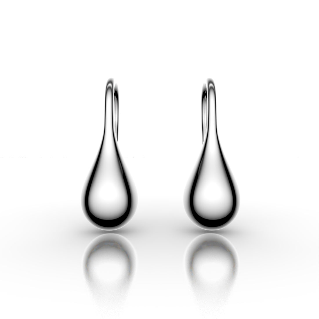 [PRIMAUTE] 925Silver☆Water Drop Earring 925 Silver Water Drop Cubic Half Moon Stick Drop Earring