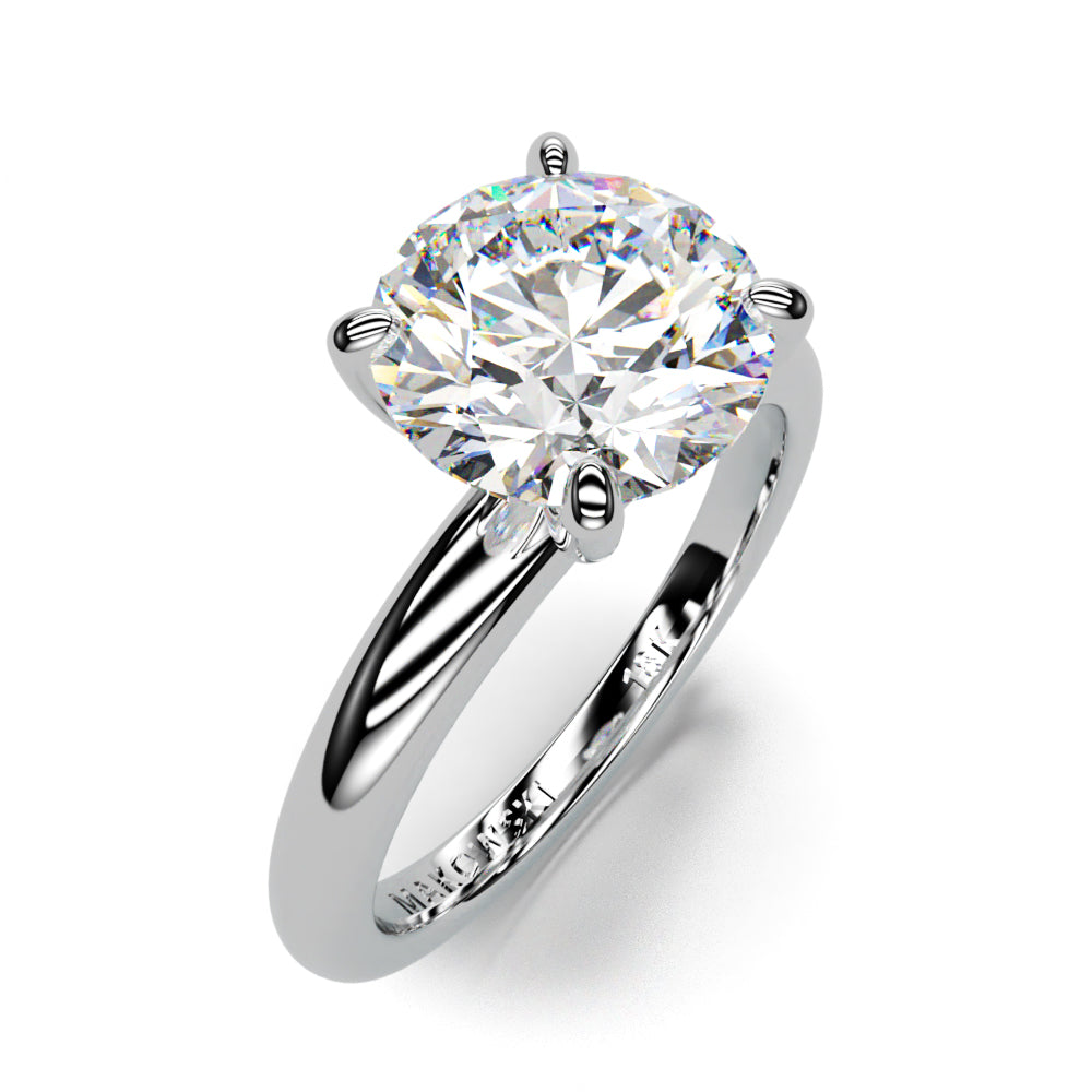 Lab Grown Classic Solitaire Prong Sleek Modern Setting in Half Round
