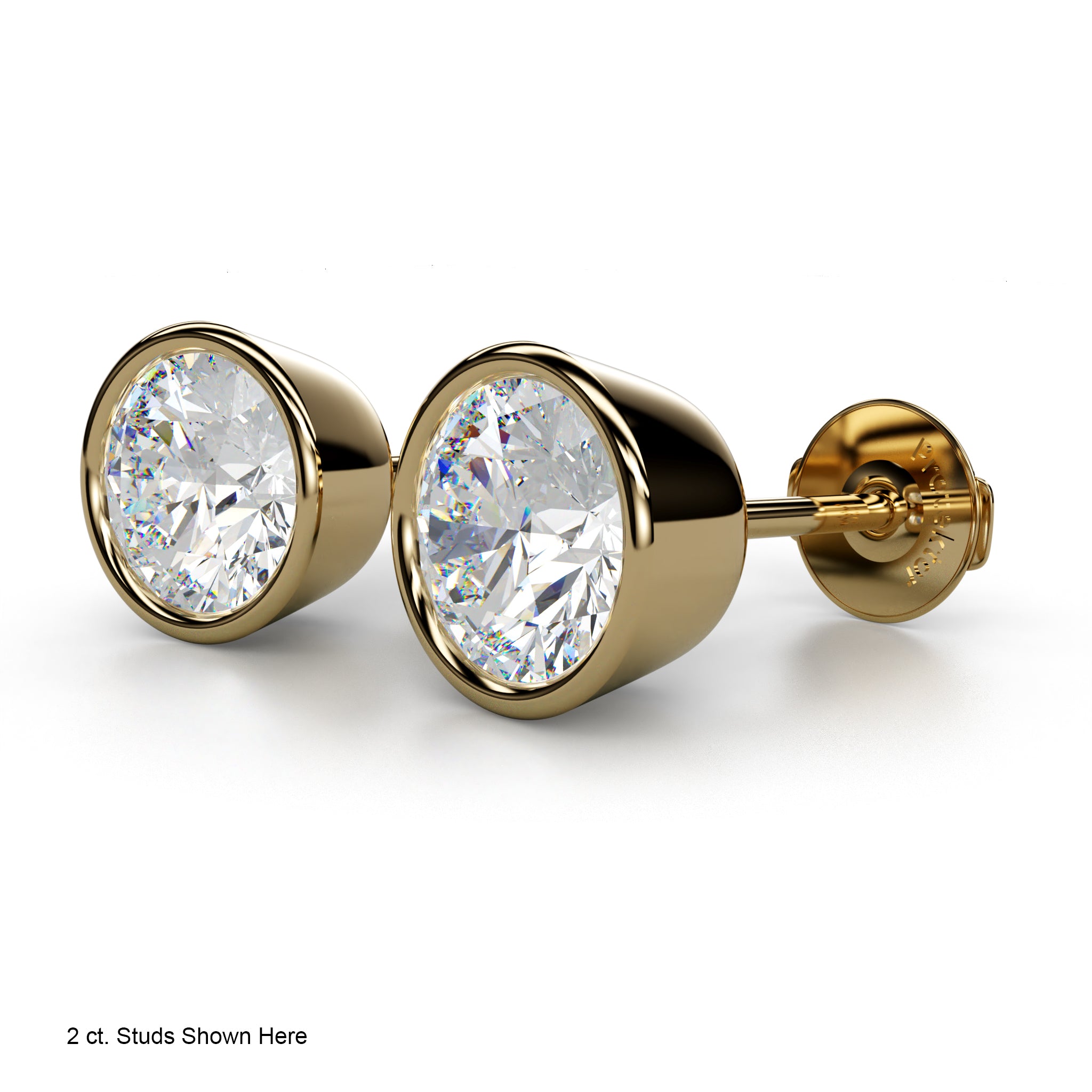 Diamond Stud Earrings Classic Bezel Set – T Makowski Co.